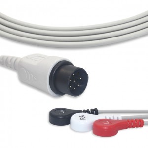 Nihon Kohden ECG Cable With 3 Leadwires AHA G3121S