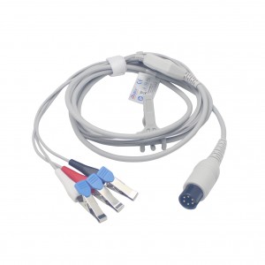 Veterinary ECG cable with flat Clip connection compatible with Contec C80Vet GA3140V