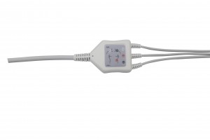 Veterinary ECG cable with flat Clip connection compatible with Contec C80Vet GA3140V