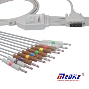 Wholesale Price China Compatible One- Piece 10 Leads Patient Cable Ekg Cable For Burdick/cardiac Science Ek-10 And Elite,E350,E350i,E550,E560 Pin 3.0