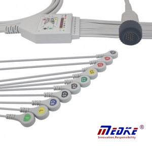 High Quality Compatible Kenz 10-lead Ecg Cable /ekg Cable Snap Iec