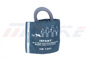 Infant NIBP Cuff, Double Tube With Bag, CM 1201, Reusable